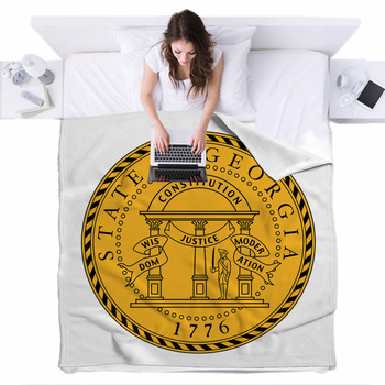 Georgia State Seal Fleece Bed Blanket