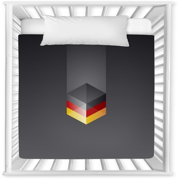 Germany Cube Flag Black Background Baby Crib Comforter