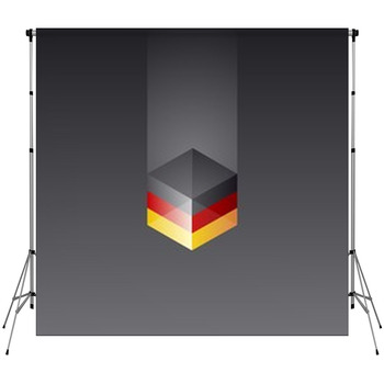 Germany Cube Flag Black Background Fleece Backdrop