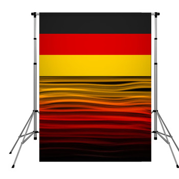 Germany Flag Wave Yellow Red Black  Pole Pocket Backdrop