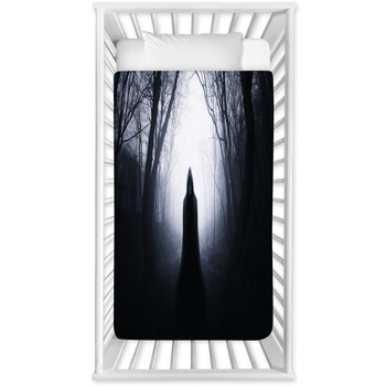 Ghostly Silhouette In Spooky Dark Baby Crib Comforter
