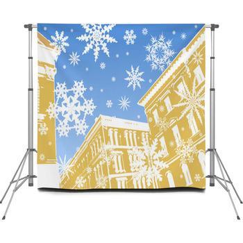 Gingerbread Snow Custom Size Backdrop