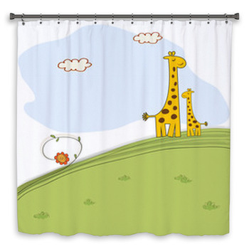 Giraffe Shower Curtains Mats Towels Personalize