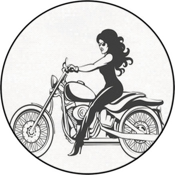Girl On A Motorcycle Round Rug