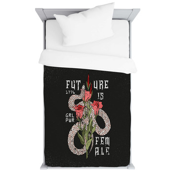 Girl Power Future Is Female Slogan Snake Toddler Duvet