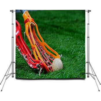 Girls Lacrosse Sticks Fight For Custom Size Backdrop