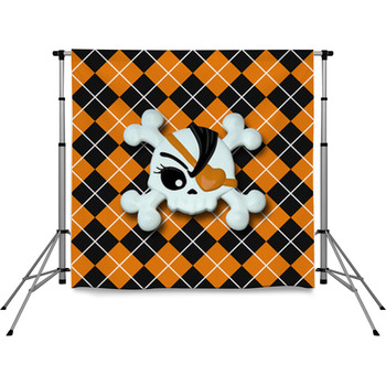 Girly Skullz Pole Pocket Backdrop