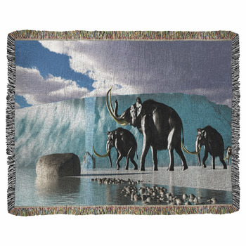 Glacier Mammoths Woven Throw Blanket
