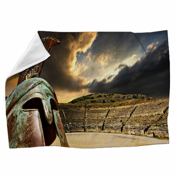 Gladiator Helmet With Ancient Rome Concept Fleece Blanket