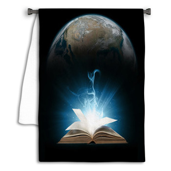 Glowing Book With Earth Towel