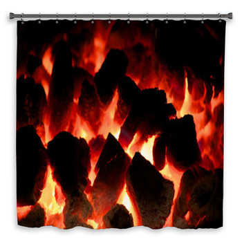Glowing Coal Fire Custom Size Shower Curtain