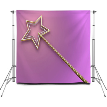 Gold And Silver Magic Wand Custom Size Backdrop