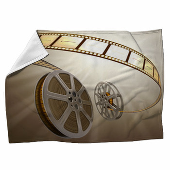 Gold Film Reel Old School Movies Fleece Blanket
