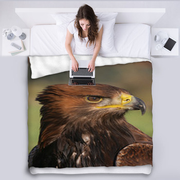 Golden Eagle, Aquila Chrysaetos Fleece Blanket