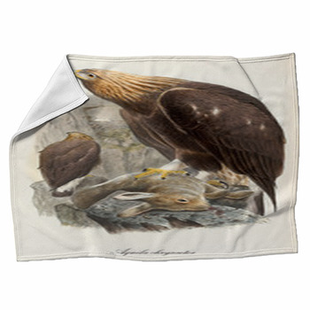 Golden Eagle Stands With Its Claws Sinked  Fleece Blanket