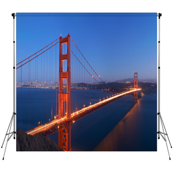 Golden Gate Bridge At Dusk Custom Size Backdrop