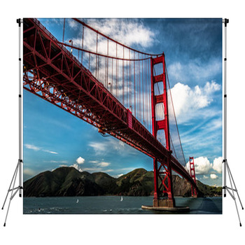 Golden Gate Bridge Clear Sky Custom Size Backdrop
