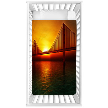 Golden Gate Bridge Illustration Baby Crib Comforter