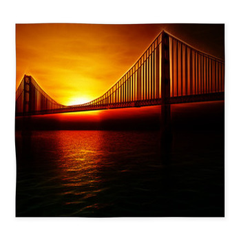 Golden Gate Bridge Illustration Custom Size Floor Mat