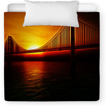Golden Gate Bridge Illustration Toddler Comforter