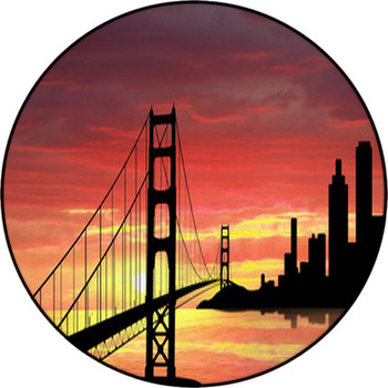 Golden Gate Bridge Round Rug