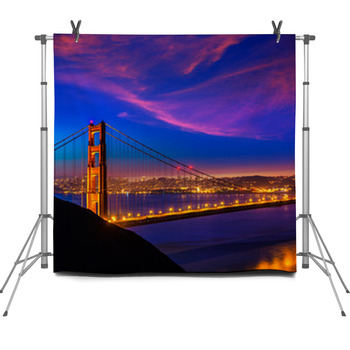 Golden Gate Bridge San Francisco Sunset  Fleece Backdrop