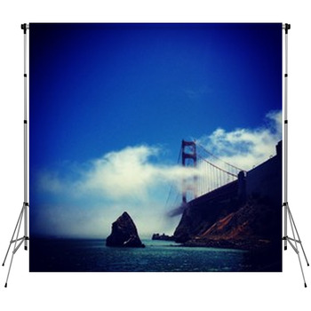 Golden Gate Cloudy Custom Size Backdrop