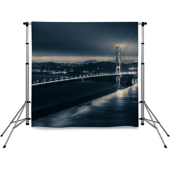 Golden Gate Night Theme Pole Pocket Backdrop