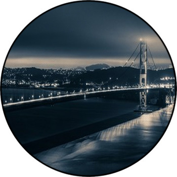 Golden Gate Night Theme Round Rug