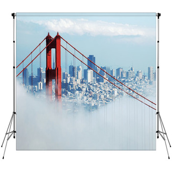 Golden Gate & San Francisco Under Fog Fleece Backdrop
