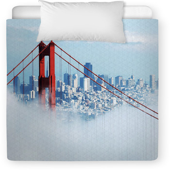 Golden Gate & San Francisco Under Fog Toddler Duvet