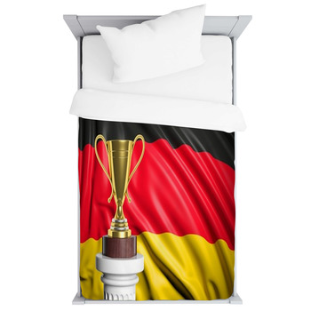 Golden Trophy With Germany Flag In Toddler Duvet