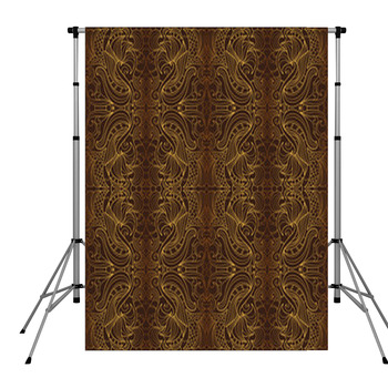 Golden Vintage Seamless Pattern On  Pole Pocket Backdrop