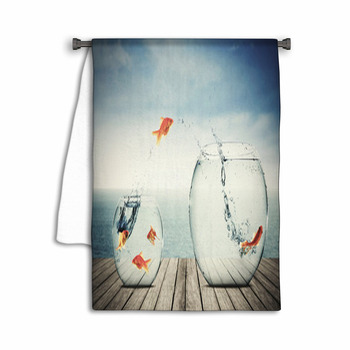 Goldfish Moving To Better Place Towel