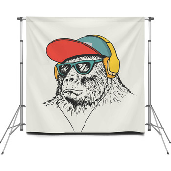 Gorilla Listening Music In Custom Size Backdrop