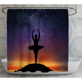 male ballet dancer Shower Curtain jump dance pose art style grace bathroom decor bath curtains custom size long wide waterproof