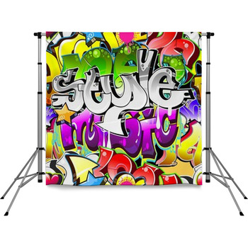 Graffiti Urban Art Background. Pole Pocket Backdrop