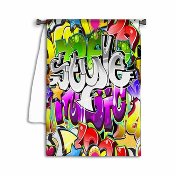 Graffiti Urban Art Background. Seamless Design Towel