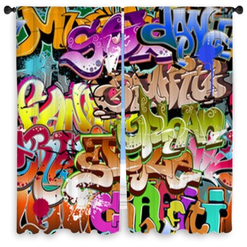 Graffiti Window Curtains