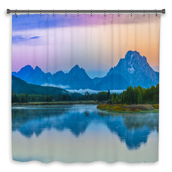 Grand Teton Reflection At Custom Size Shower Curtain