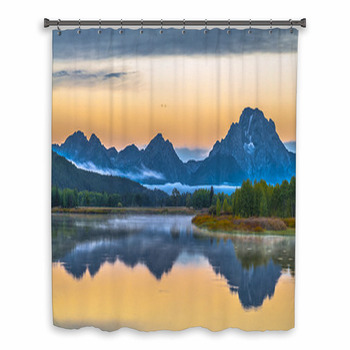 Grand Teton Reflection At Custom Size Shower Curtain