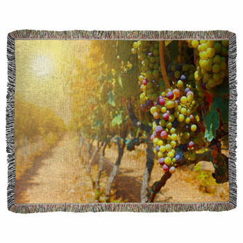 Grapes At Sunset Woven Throw Blanket