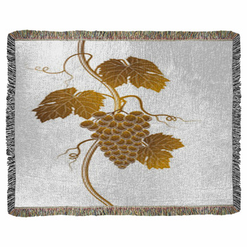 Grapes Silhouette Woven Throw Blanket