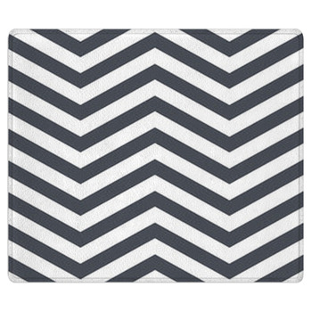 Gray And White Chevron Pattern Bath Mat