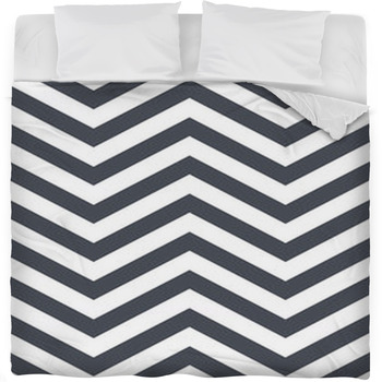 Gray And White Chevron Pattern Fleece Bed Blanket