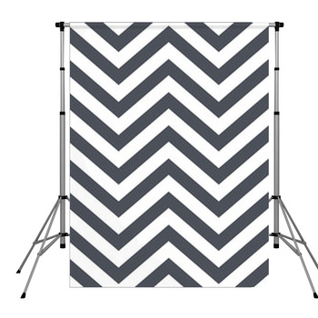 Gray And White Chevron Pattern Pole Pocket Backdrop