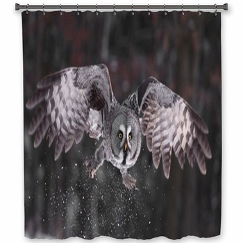 Great Grey Owl Lat. Strix Nebulosa Shower Curtain