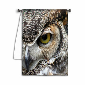 Great Horned Owl Eye Closeup Towel