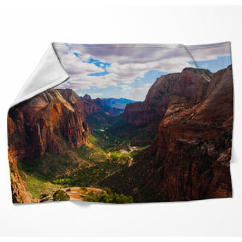 Great Landscape In Zion National Woven Throw Blanket