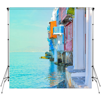 Greece, Closeup On Little Venice Custom Size Backdrop